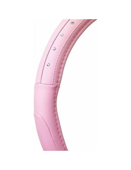 Розова кожена обвивка за волан с имитация на диаманти 37-39cm