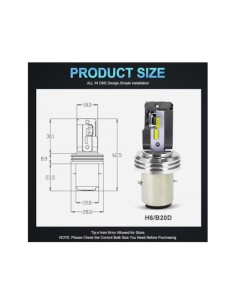 Λαμπτήρας LED BA20D (H6) για φως μοτοσικλέτας, ATV,... 2
