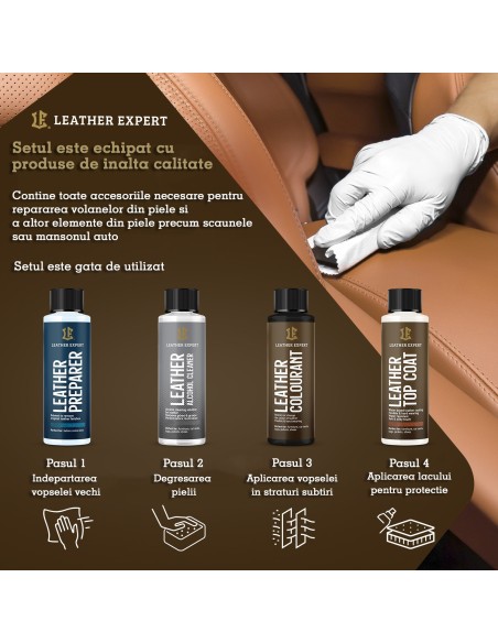 Комплект за боядисване на волан от кожа Бежов LEATHER EXPERT