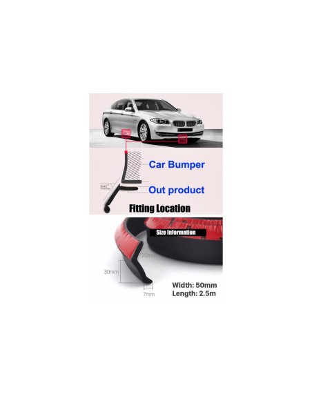 Carbon Bar Extension, rubber, front, rear or side skirts, 2.5m x 5.5cm