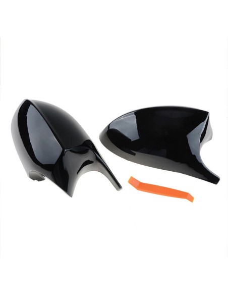 Batman Style Mirror Covers Set for Bmw Series 3 E90, E91, E92, E93, Series 1 E81, E82, E87, E88 glossy black