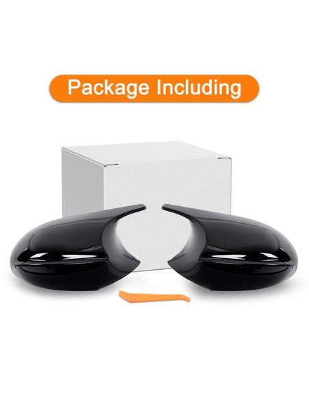 Batman Style Mirror Covers Set for Bmw Series 3 E90, E91, E92, E93, Series 1 E81, E82, E87, E88 glossy black