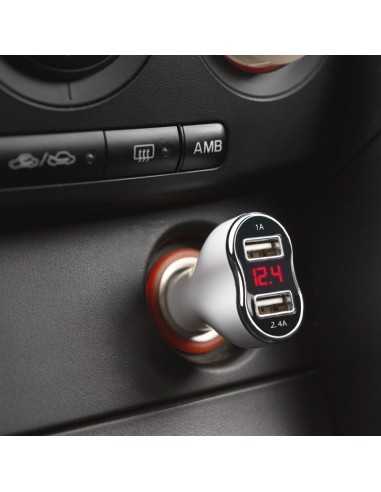 Car charger adapter with connection to car...