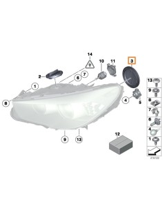 Headlight cover for BMW Series 5 F10/F11 (2010 - 2013), Series 5 GT F07, X5 E53, X5 E70...