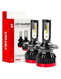 Set 2 becuri led H4 Amio 50W 9-18V  3100Lm 6000k