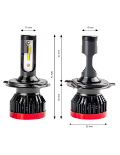 Set 2 becuri led H4 Amio 50W 9-18V  3100Lm 6000k 2