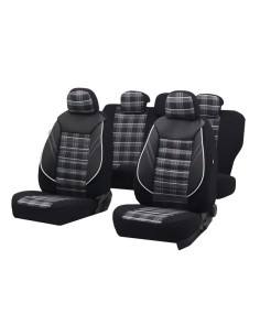 Black-Grey Sports Seat Cover Set, Universal, Umbrella