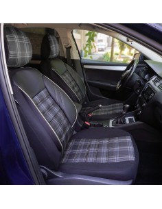 Black-Grey Sports Seat Cover Set, Universal, Umbrella 2