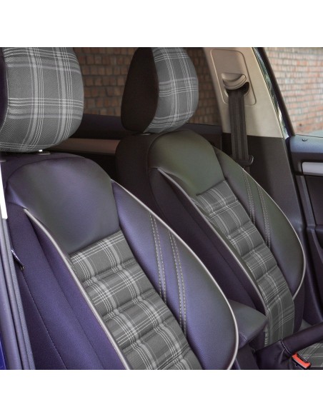 Black-Grey Sports Seat Cover Set, Universal, Umbrella