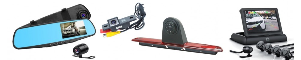 Universal rear view cameras, dedicated and car displays